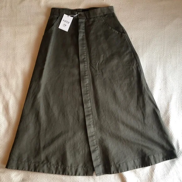 Esby Olive Midi Skirt - Picture 1 of 4
